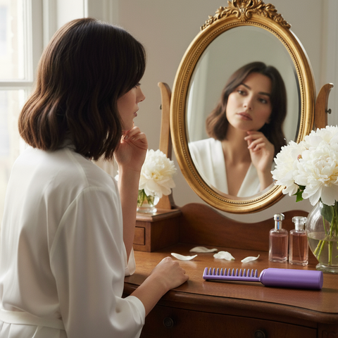 Meneflix Portable Mini Hair Straightener Cordless Rechargeable Mini Adjustable Hair Straightener Hot Comb