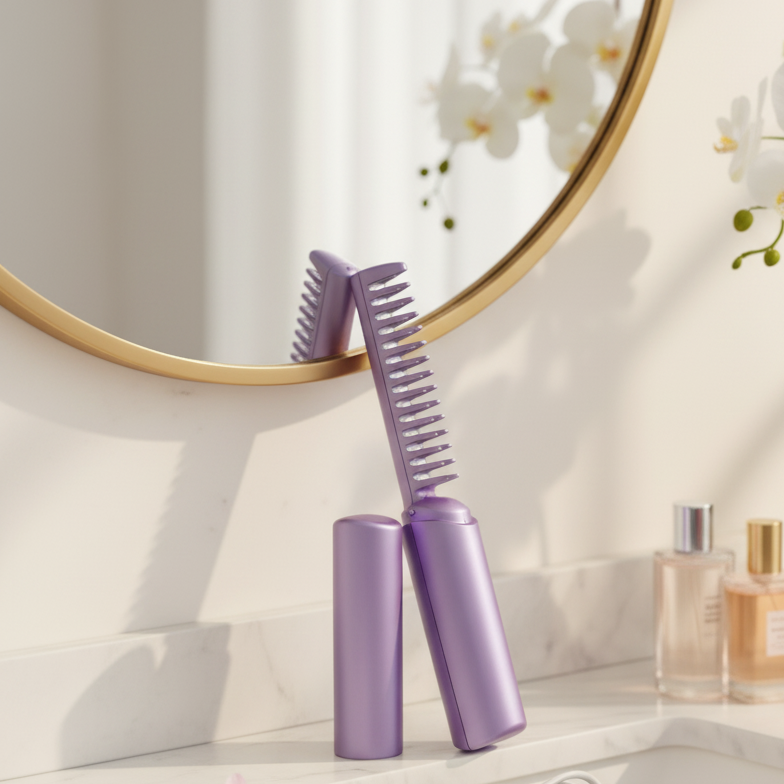 Meneflix Portable Mini Hair Straightener Cordless Rechargeable Mini Adjustable Hair Straightener Hot Comb